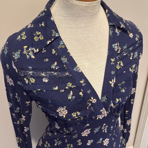 NWT!! Free People - Good Days Mini Dress - Blue Floral - Size XS - Picture 5 of 11